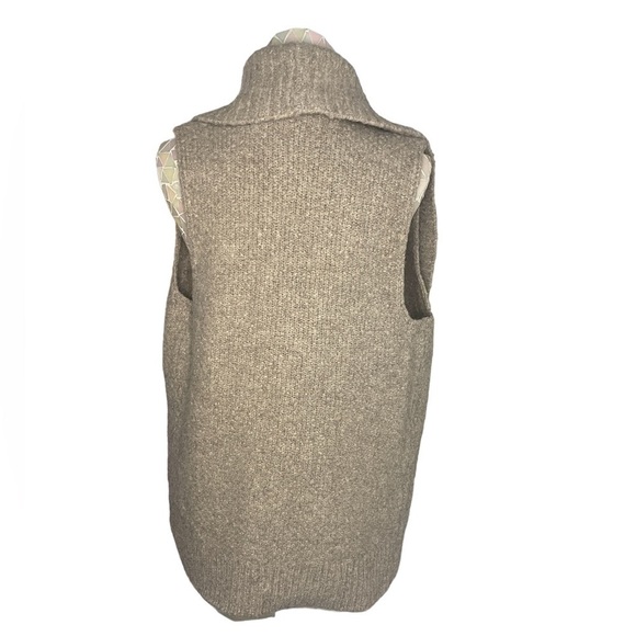 ANN Taylor LOFT Longline Collared Sweater Vest Gray Wool Alpaca Small - Picture 4 of 9